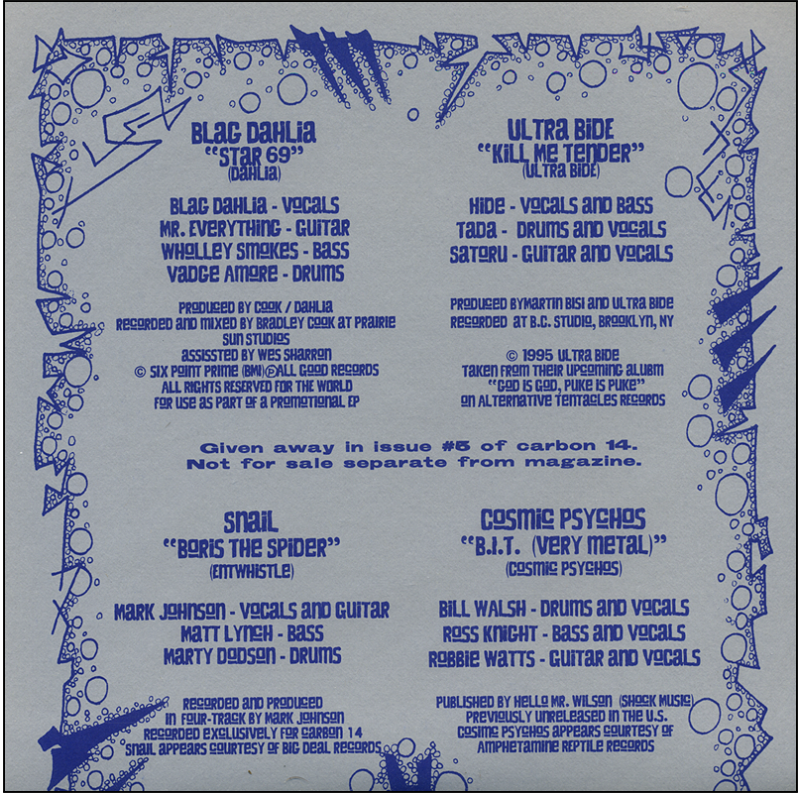 Carbon 14 Issue #5 single back cover